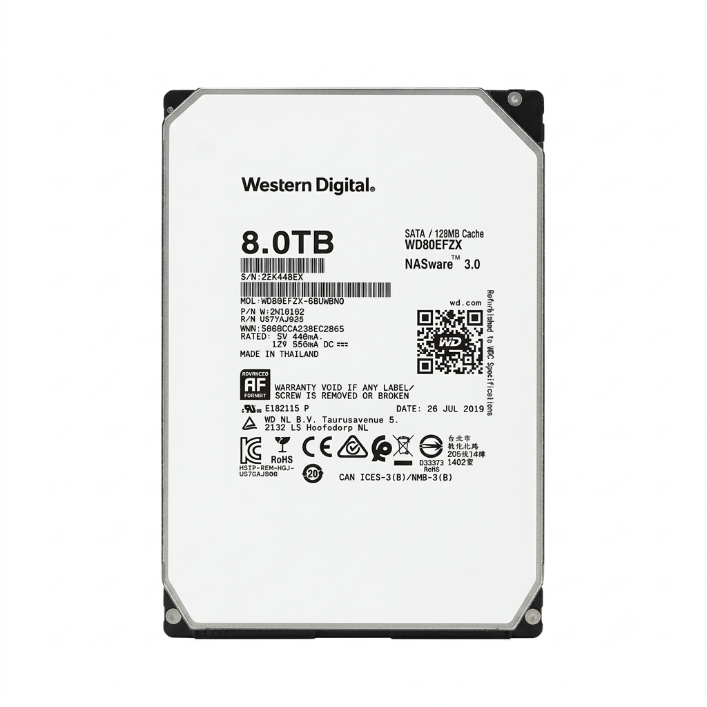 Western Digital Red WD80EFZX 8TB 3.5-inch 5400 RPM 128MB SATA NAS HDD