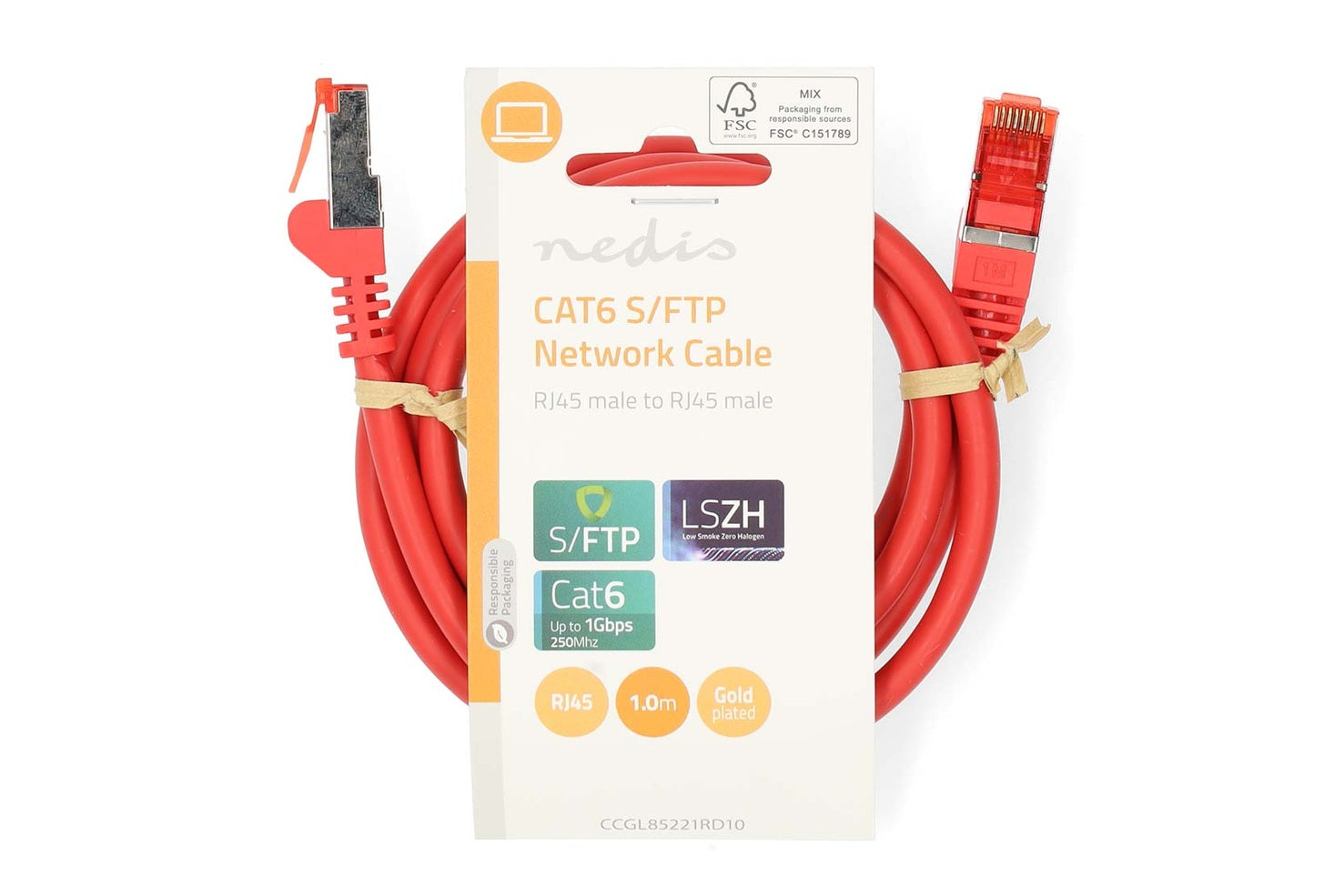 Nedis Netwerkkabel S/FTP CAT6 kabel - 1 meter (Rood)