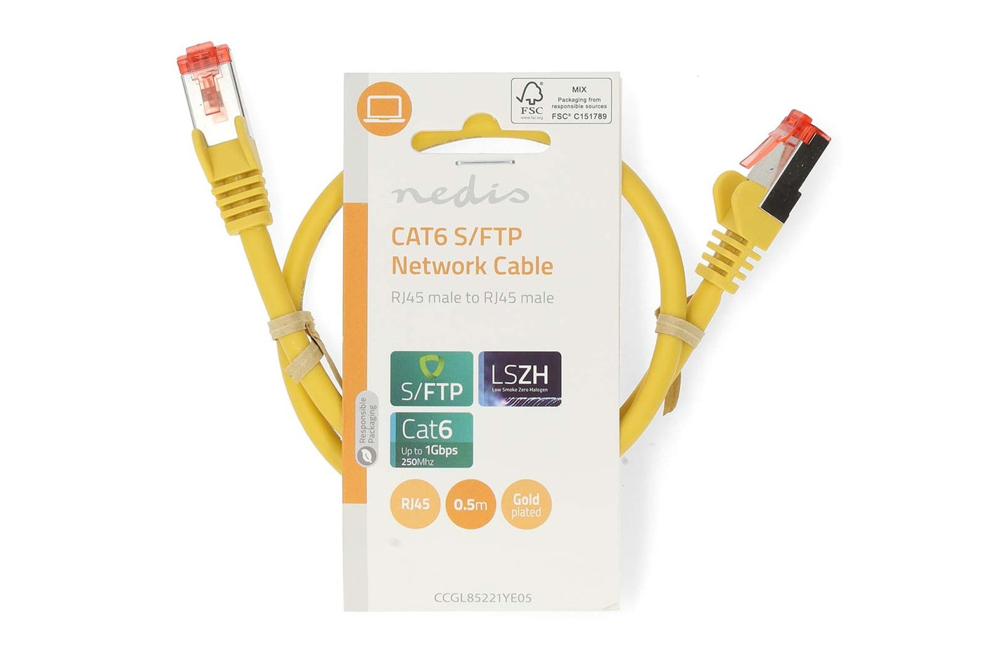 Nedis Netwerkkabel S/FTP CAT6 kabel - 0.50 meter (Geel)