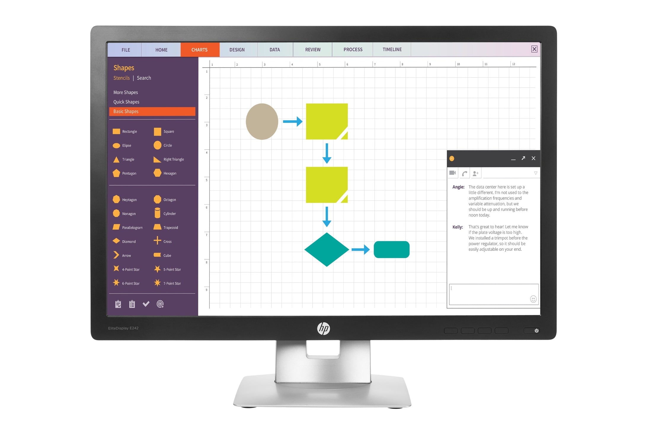 HP EliteDisplay E242 Zwart