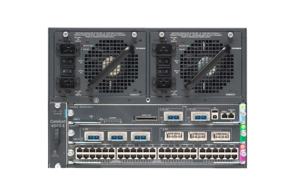 Cisco - WS-C4503-E/BUN 4500 1-Slot Supervisor Engine Slot 2-Line Card Slots with Fan Supervisor Engine Switch Chassis
