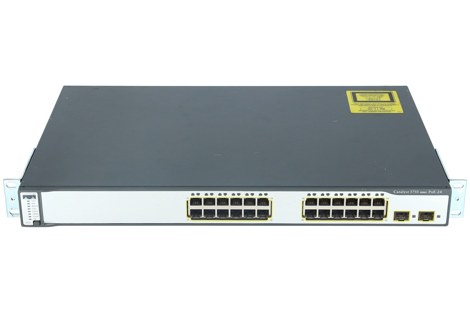 Cisco - WS-C3750-24PS-S - Catalyst 3750 24 10/100 PoE + 2 SFP Standard Image