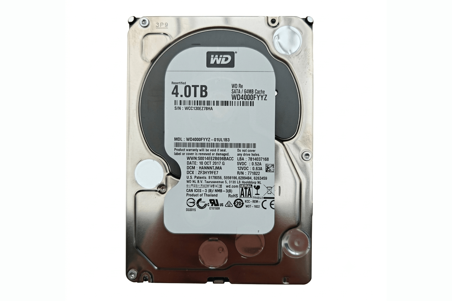 Western Digital RE WD4000FYYZ-01UL1B3 4TB 3.5-inch 7200 RPM 64MB SATA HDD