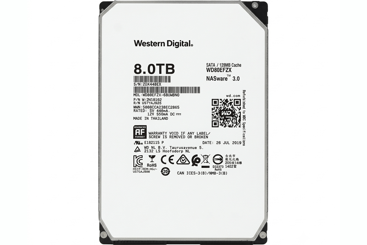 Western Digital Red WD80EFZX 8TB 3.5-inch 5400 RPM 128MB SATA NAS HDD