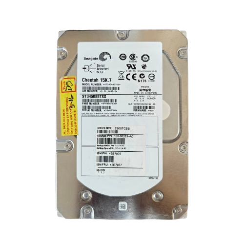 Seagate Cheetah 15K.7 ST3450857SS 450GB 3.5-inch 15000 RPM 16MB SAS HDD