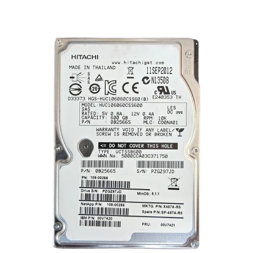 Hitachi Ultrastar C10K600 HUC106060CSS600 600GB 2.5-inch 10000 RPM 64MB SAS HDD