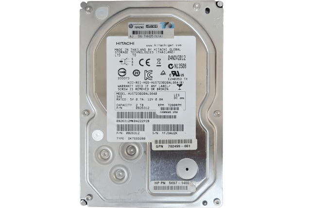 Hitachi Ultrastar 7K3000 HUS723020ALS640 2TB 3.5-inch 7200 RPM 64MB SAS HDD