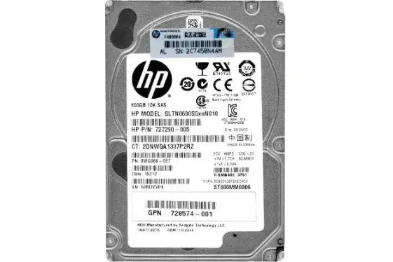 HP 727290-005 600GB 10K SFF 2.5 SAS 6G HDD