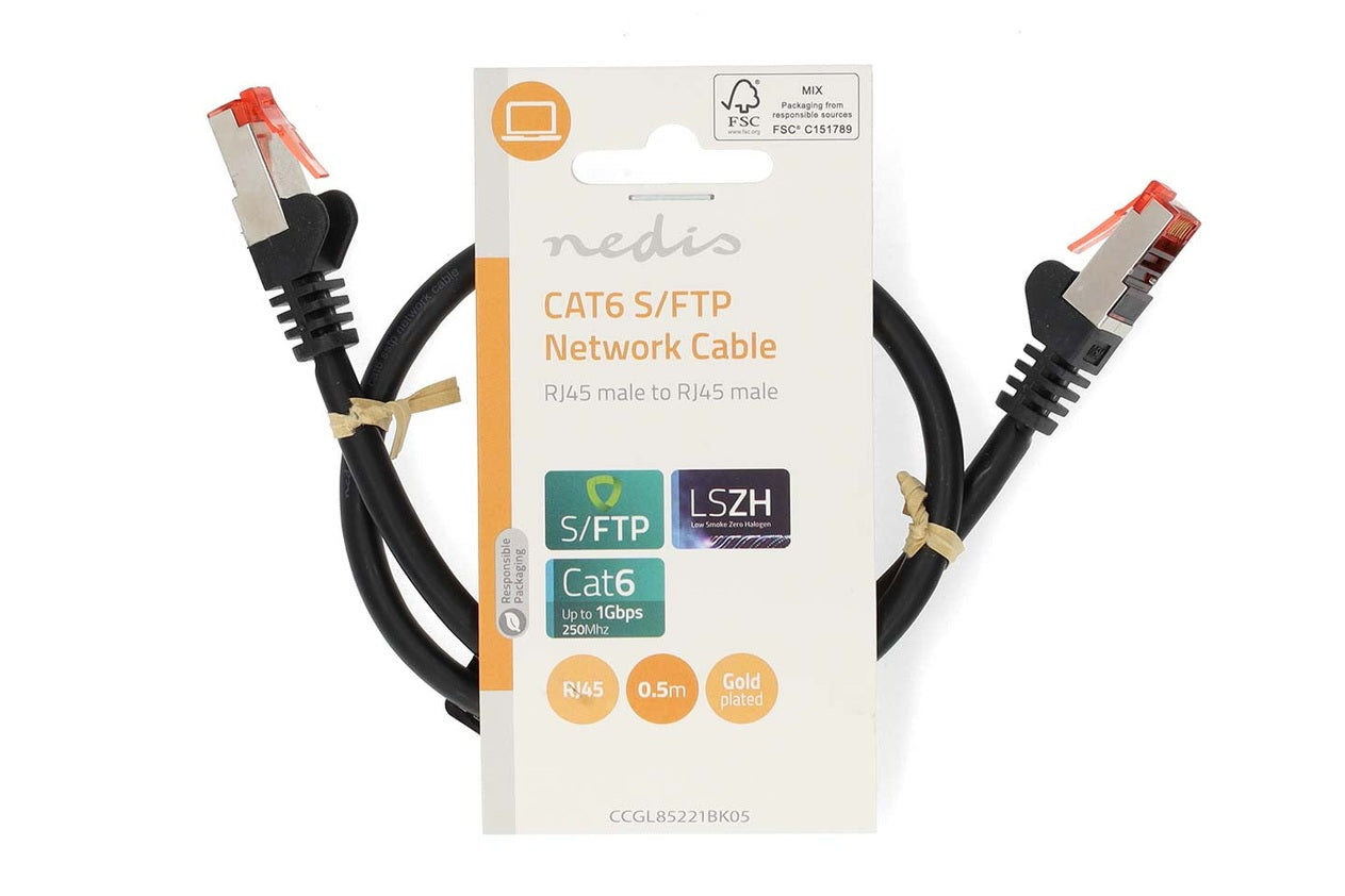 Nedis Netwerkkabel S/FTP CAT6 kabel - 0.50 meter (Zwart)