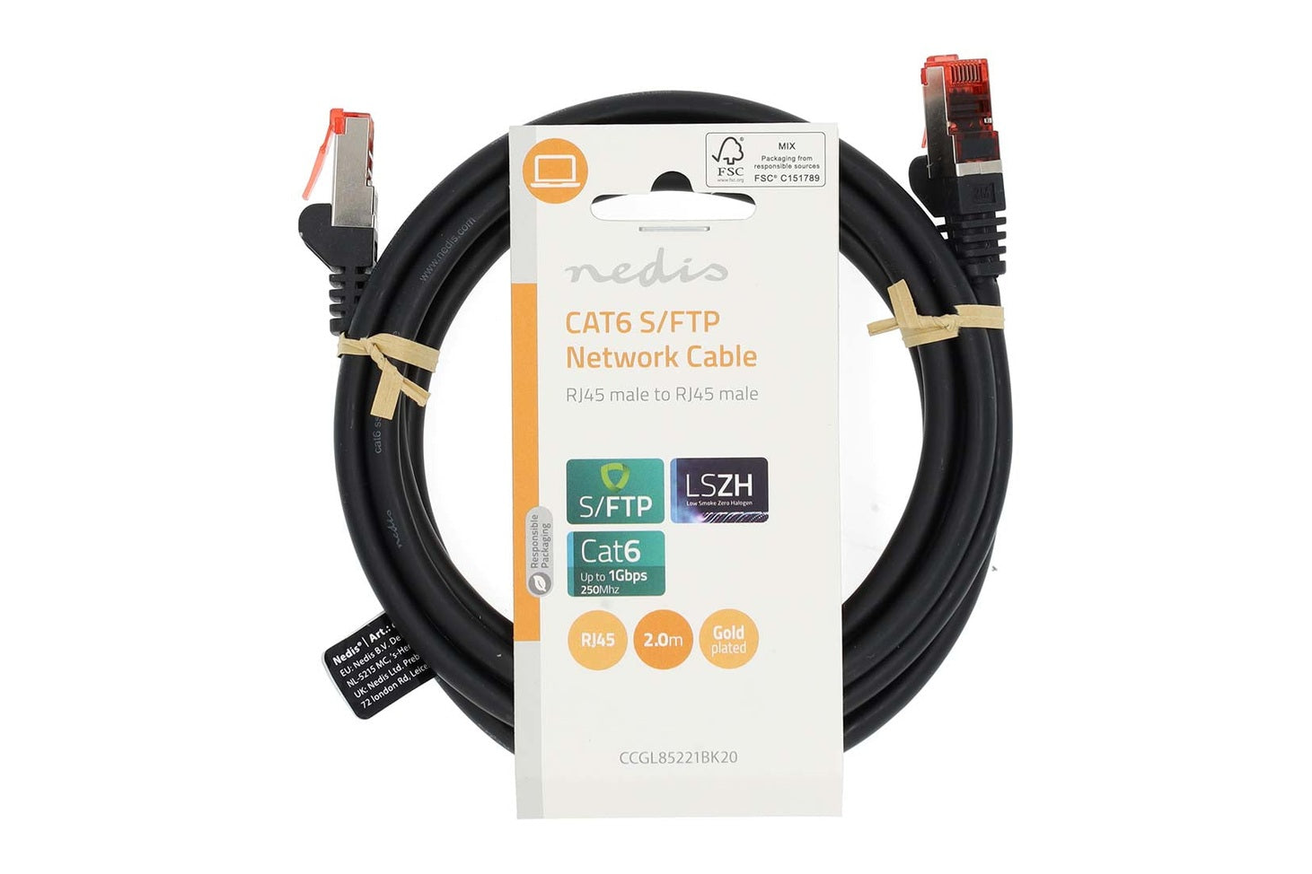 Nedis Netwerkkabel S/FTP CAT6 kabel - 2 meter (Zwart)