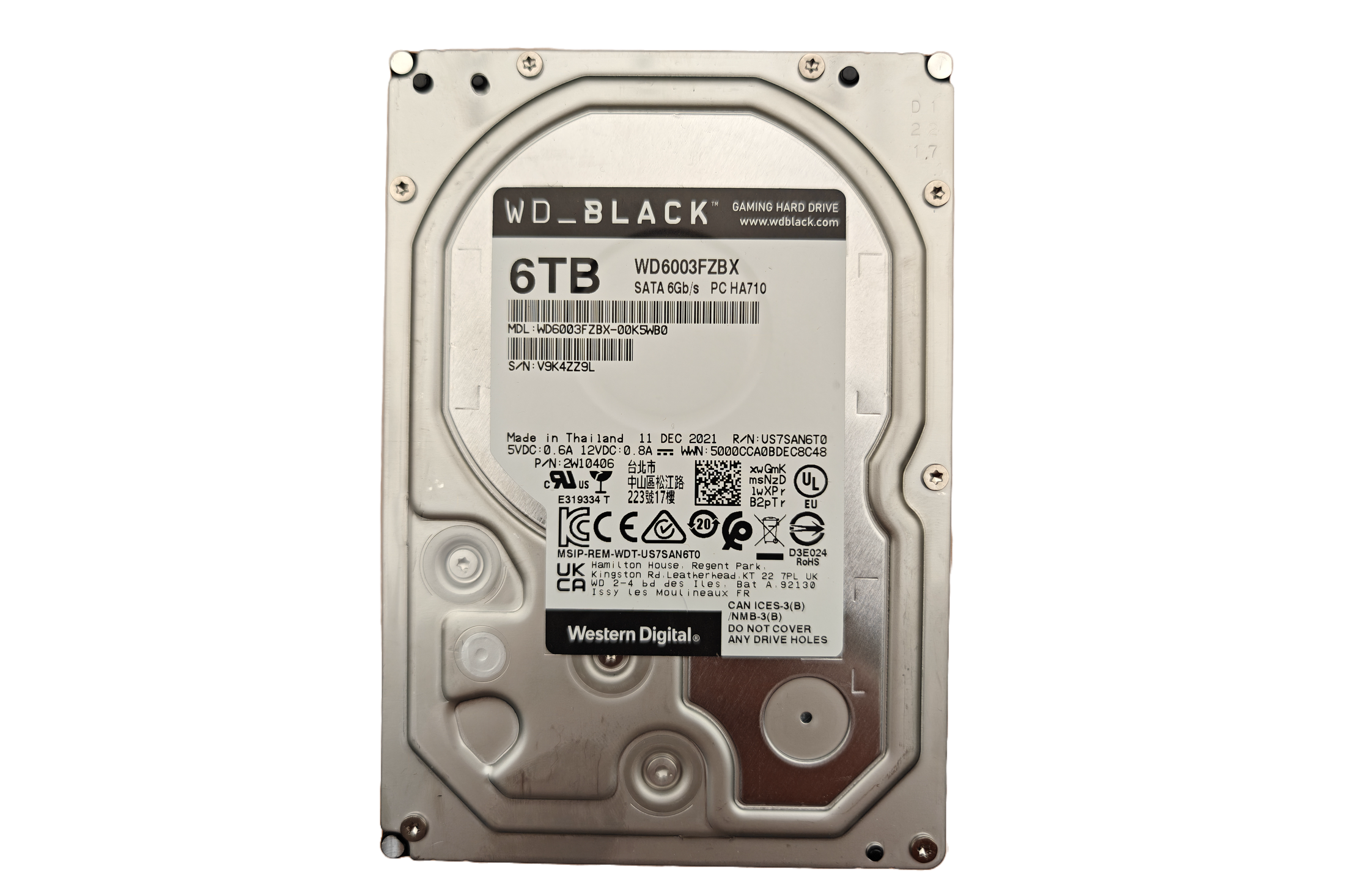 Western Digital Black WD6003FZBX-00K5WB0 6TB 3.5-inch SATA HDD