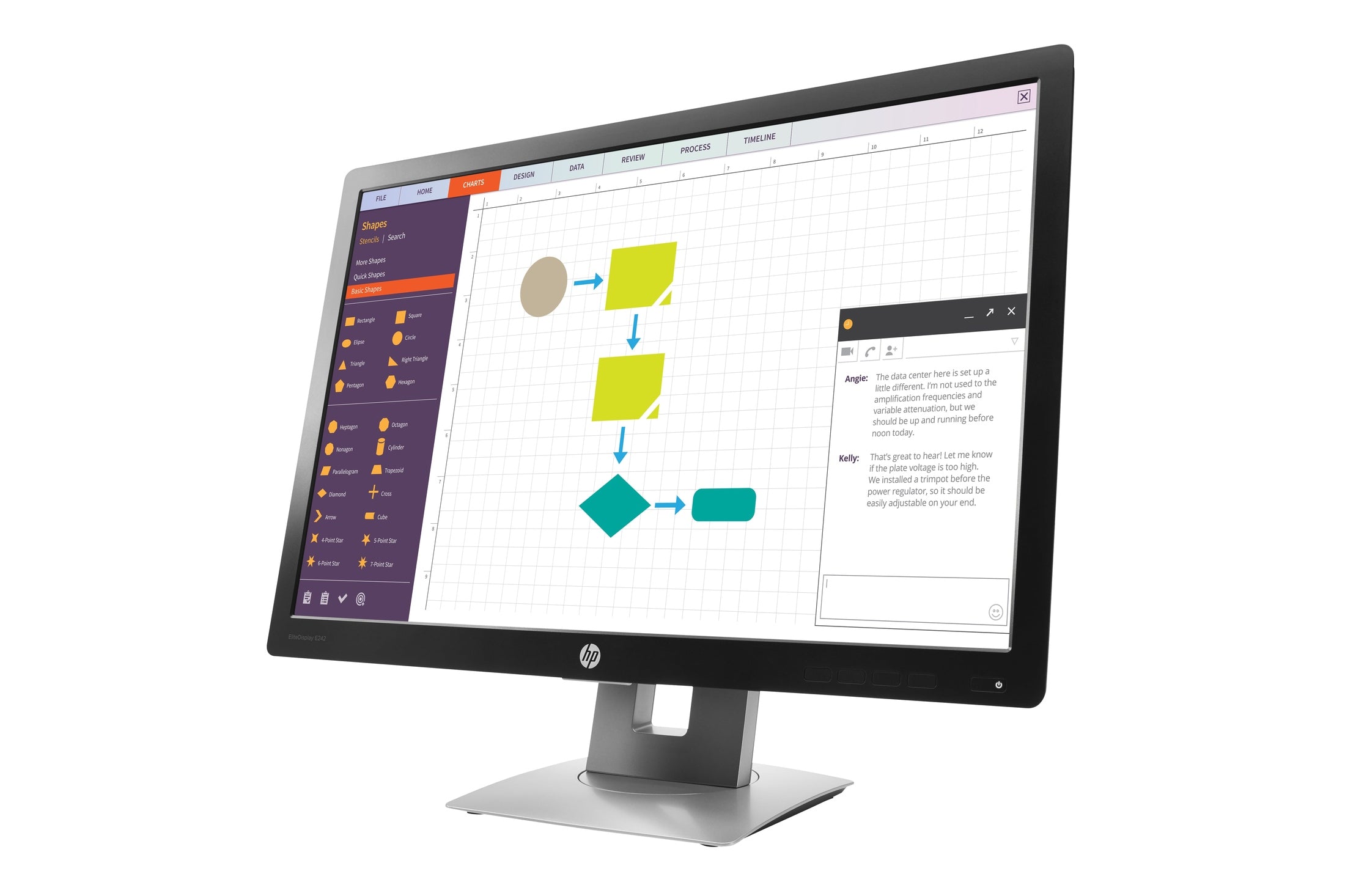 HP EliteDisplay E242 Zwart
