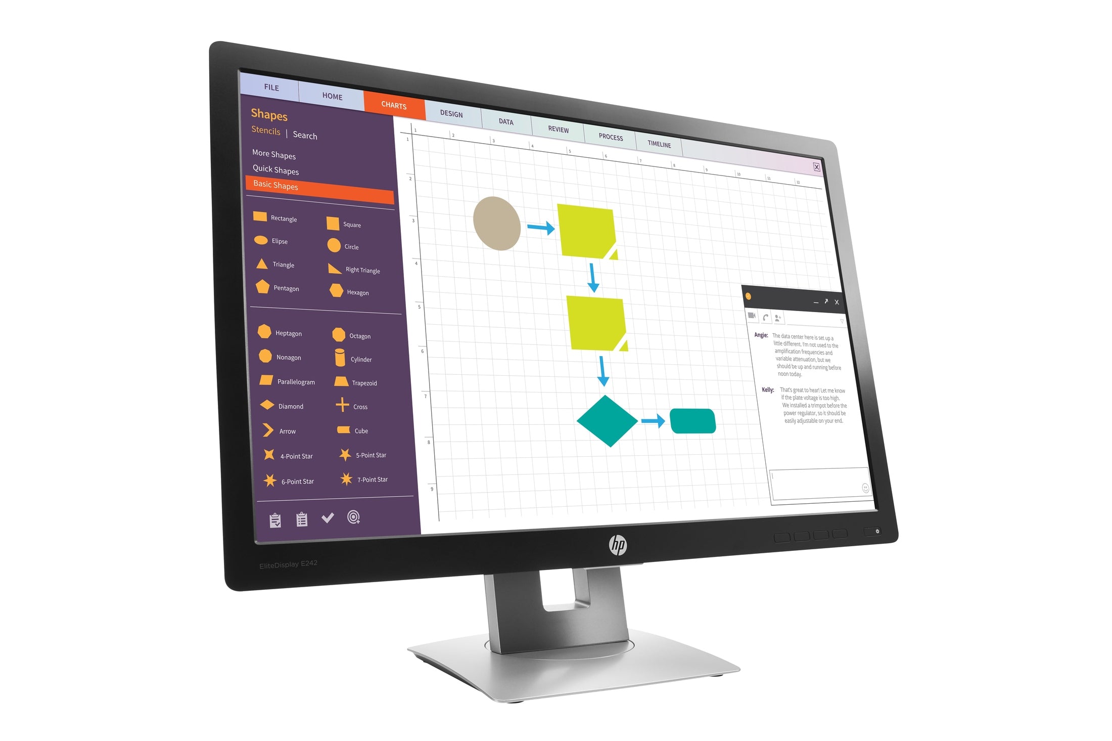 HP EliteDisplay E242 Zwart