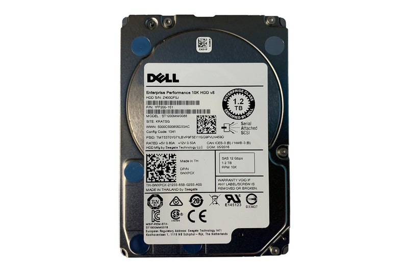 Dell 1.2TB 2.5-inch SFF SAS 12Gb/s 10K RPM 512n Dual Port (DP) Enterprise (ENT) Hot-Plug Hard Drive (1FF200-151)