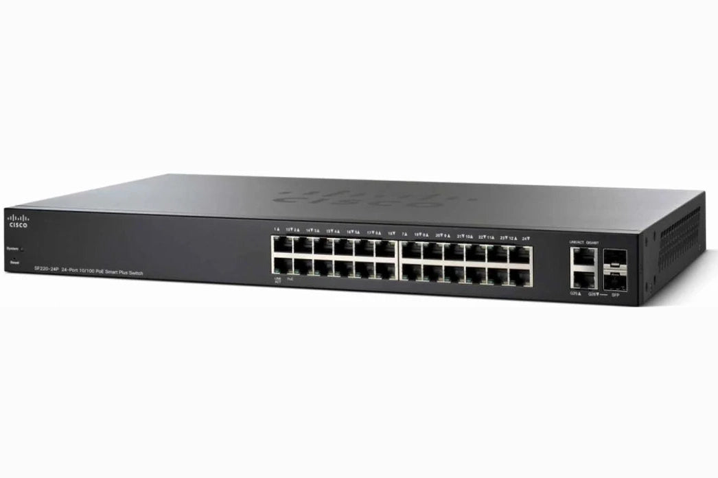 Cisco SF220-24P 24-Port Fast Ethernet PoE Smart Plus Switch