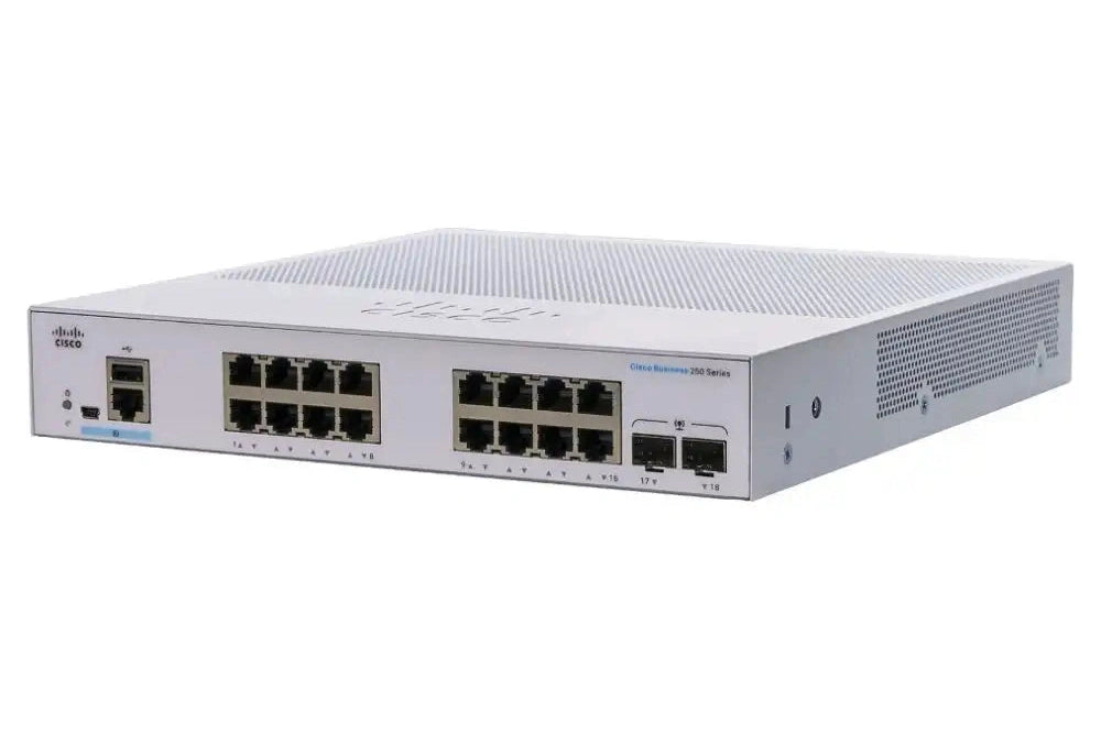 Cisco CBS250-16P-2GEU-RF PoE Switch - Cisco Refresh