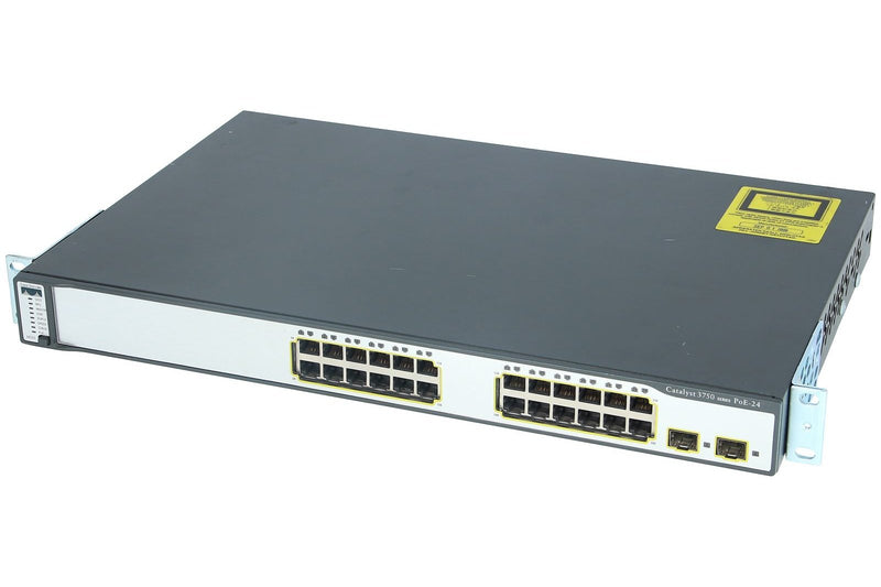 Cisco - WS-C3750-24PS-S - Catalyst 3750 24 10/100 PoE + 2 SFP Standard Image
