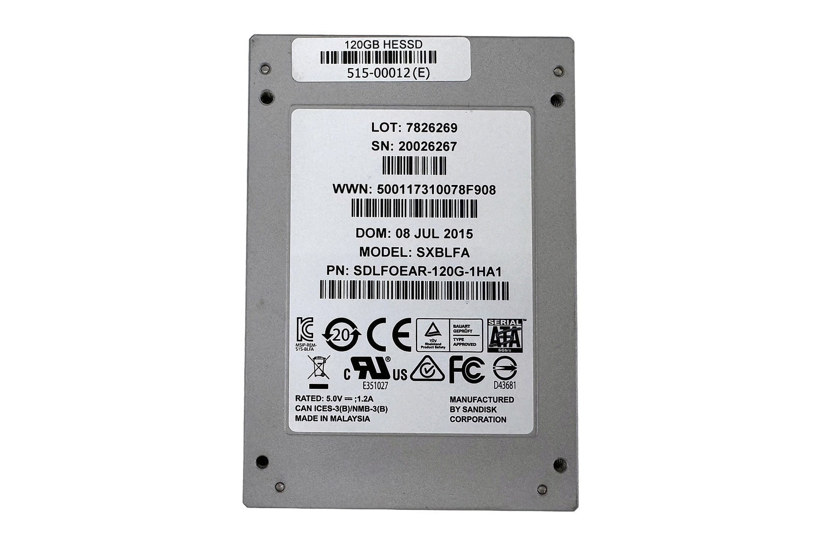 Sandisk SDLFOEAR-120G-1HA1 120GB 2.5-inch MLC SATA SSD