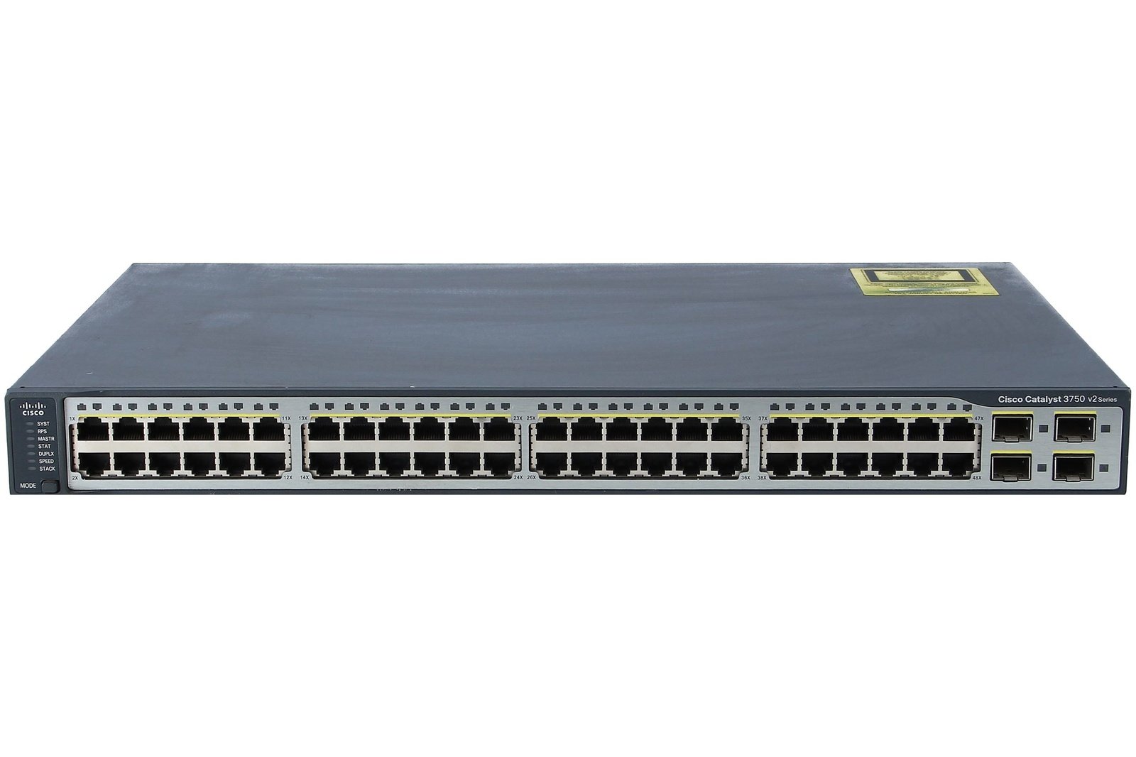 Cisco - WS-C3750V2-48TS-S - Catalyst 3750V2 48 10/100 + 4 SFP Standard Image