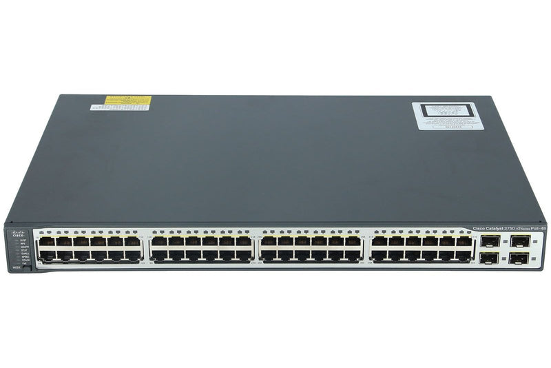 Cisco - WS-C3750V2-48PS-S - Catalyst 3750V2 48 10/100 PoE + 4 SFP Standard Image